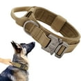 thumbnail image 1 of Dog Collar Adjustable Military Nylon Dog Collar with Control Handle and Heavy Duty Metal Buckle for Medium and Large Dogs (Brown,L), 1 of 3