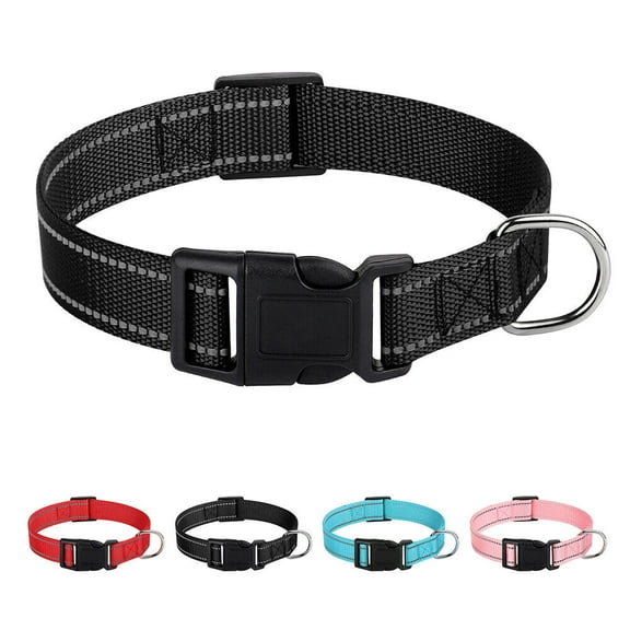 Dog Collar Adjustable Reflective Nylon Collars for Small Medium Large Dogs Pink Blue Red