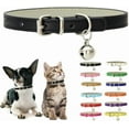 thumbnail image 1 of Dog Collar with Bell, Soft Pu Leather Cat Collars Adjustable Buckle for XS Extra Small Medium Tiny Female Male Boys Girls Pets Puppy Kitten Teacup Yorki, 1 of 5