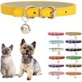 thumbnail image 1 of Dog Collar with Bell,Soft Pu Leather Female Puppy Collar with Bells Basic Girls Cat Collar with Bells for XXS XSmall Small Medium Pet Cats Kitten Tiny Animal Yorkie Chihuahua, 1 of 5