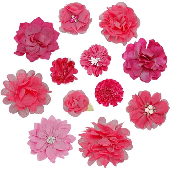 Dog Collar Bows and Flowers Attachment for Small Medium Dogs Puppies Cats Polyester