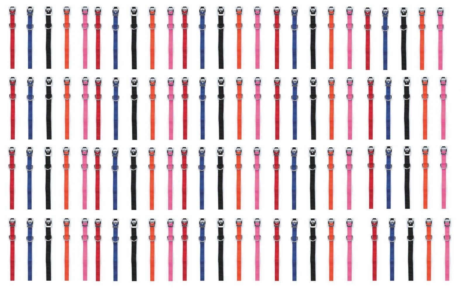 Dog Collar Bulk Packs 1/2 inch Wide  Nylon With Metal Buckles