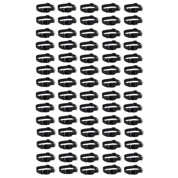 Dog Collar Bulk Packs Black Nylon Shelter Rescue Vet 4 Adjustable Sizes (14 to 20 Inch - 75 Collars)