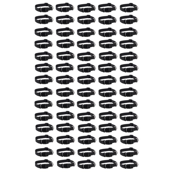 Dog Collar Bulk Packs Black Nylon Shelter Rescue Vet 4 Adjustable Sizes (18 to 26 Inch - 75 Collars)