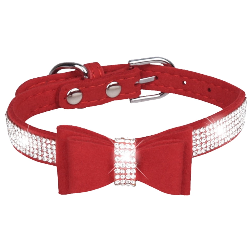 Dog Collar,Cat Collar,Sparkly Crystal Diamond BowKnot Collar Golden