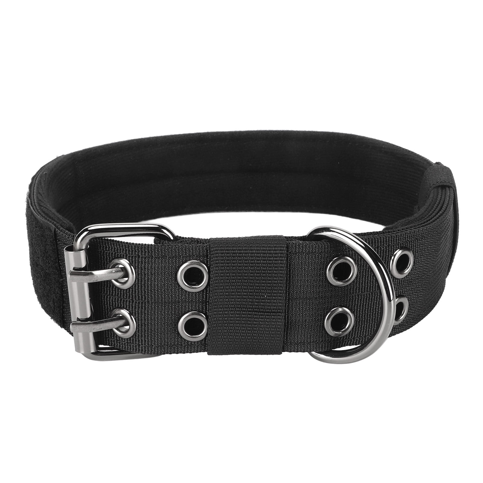 Dog Collar, Double Row Buckles Pet Collar Wider Design Black D Buckle