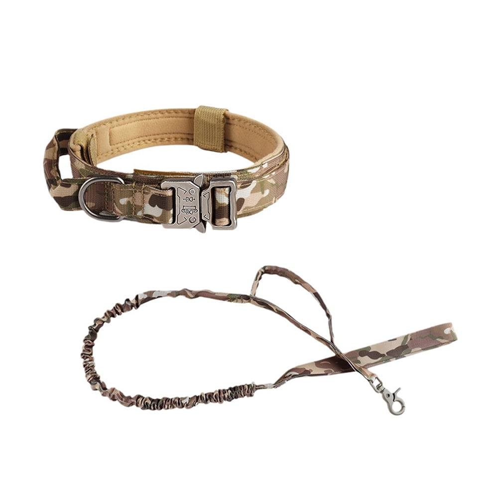 Dog Collar Durable Tactical Leash Set Adjustable Pet Collar Leash Medium Large Dog Shepherd Training Accessories