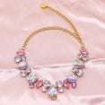 thumbnail image 1 of Dog Collar Gold Chain Necklace with Diamonds for Small Medium Puppy Stainless Steel Adjustable Pet Jewelry Accessories,Pink Size M, 1 of 3