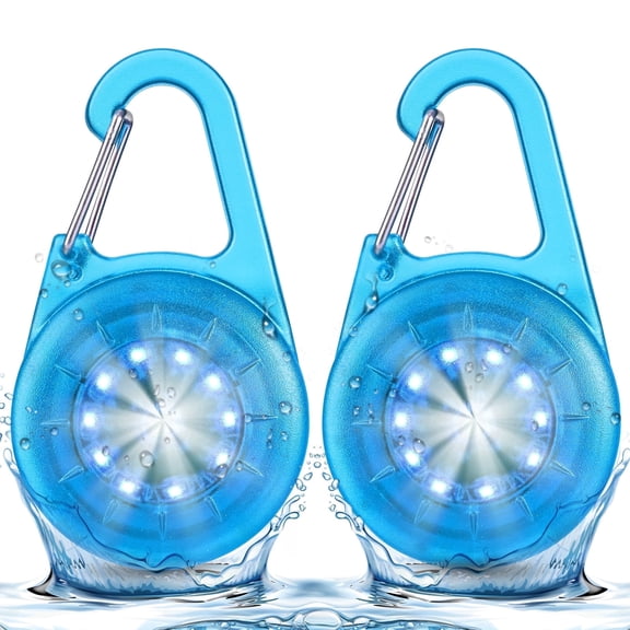 2 Pack Dog Collar Light, Clip on Light Up Dog Collars, Rechargeable LED Pet Collar Light for Nighttime Clip on, IP68 Waterproof Pet Walking Accessories(Blue)