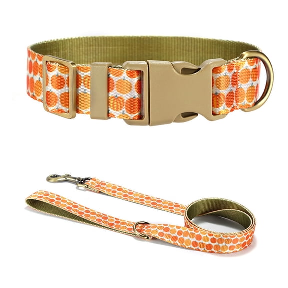 Dog Collar Lovely Pumpkin Leash for Training Walking Belt for Large and Small Dogs Rope Harvest Theme