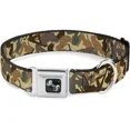 thumbnail image 1 of Dog Collar Seatbelt Buckle Mud Flap Girls Camo Browns 16 to 23 Inches 1.5 Inch Wide, 1 of 1
