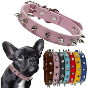 Dog Collar with Spikes, Girl's Spiked Cat Collars PU Leather Mushrooms Rivet Studded Spiky Puppy Collars for XS Small Medium Dogs Female Pets Like Chihuahua