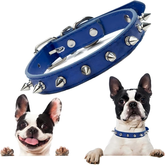 Dog Collar with Spikes, Girl's Spiked Cat Collars PU Leather Mushrooms Rivet Studded Spiky Puppy Collars for XS Small Medium Dogs Female Pets Like Chihuahua