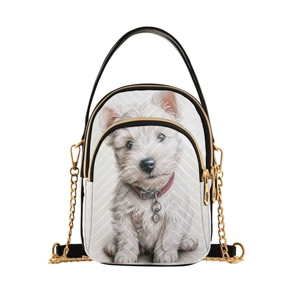 Dog Collar White Women Quilting Handbags Shoulder Bag Cross Body Bag with Crossbody Strap Hobo Bags Chain Strap