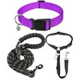 thumbnail image 1 of Dog Collar and Leash Set with Safety Seat Belt, Ideal for Walking – Fits Small to X-Large Dog (Purple-S), 1 of 10