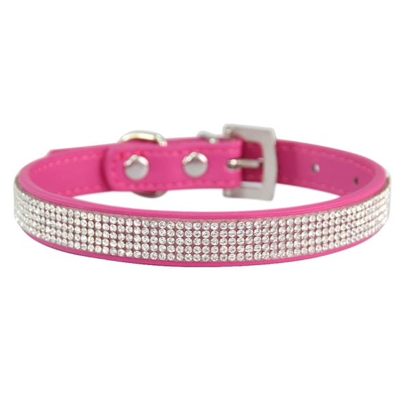 Dog Collar for Small Dogs, Adjustable Leather Bling Dog Collars, Dog Collar Cat Collar, Rhinestone Dog Collar