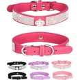 thumbnail image 1 of Dog Collar for Small Dogs, Medium Dogs, Adjustable Leather Suede Bling Dog Collars，Pink Dog Collar Cat Collar, Rhinestone Dog Collar, 1 of 7