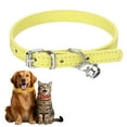 thumbnail image 1 of Dog Collar with Bell, Pu Leather Cat Collars Pet Basic Soft Padded Adjustable Buckle, 12" (Yellow, 1 Pcs), 1 of 7