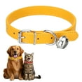 thumbnail image 1 of Dog Collar with Bell, Pu Leather Cat Collars Pet Basic Soft Padded Adjustable Buckle, 20" (Gold, 1 Pcs), 1 of 7