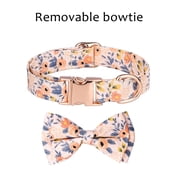 Dog Collar with Bow, Adjustable Dog Collars for Small Medium Large Dogs,Orange L