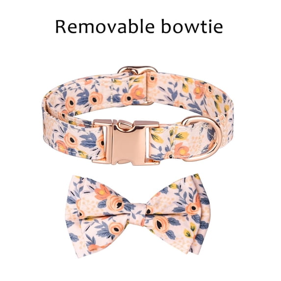 Dog Collar with Bow, Adjustable Dog Collars for Small Medium Large Dogs,Orange L
