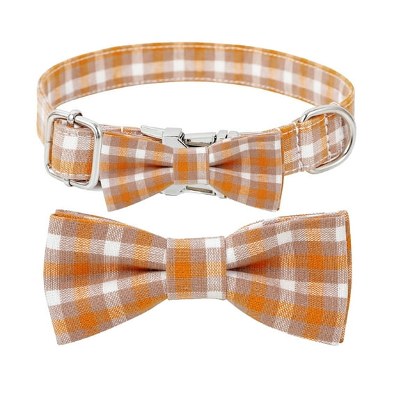Dog Collar with Bow Tie - Adjustable bow dog collar, stylish, small to medium or large