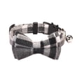 thumbnail image 1 of Dog Collar with Bowtie and Bell Adjustable Cat Collar for Small Dogs Rabbits Plaid Pet Safety Buckle Strap English Style 7.09 to 11.02 Inches Style B, 1 of 7