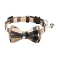 thumbnail image 1 of Dog Collar with Bowtie and Bell Adjustable Cat Collar for Small Dogs Rabbits Plaid Pet Safety Buckle Strap English Style 7.09 to 11.02 Inches Style C, 1 of 7