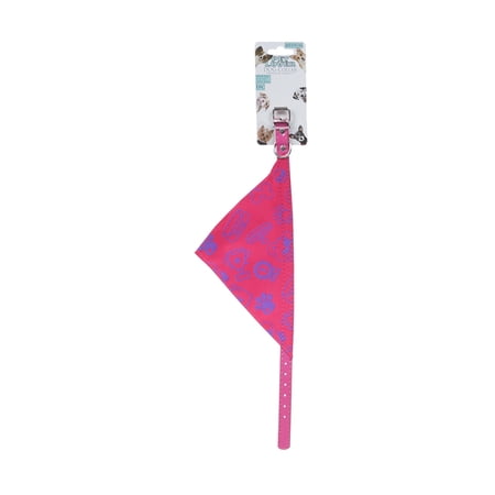 Dog Collar with Pink Bandana Small