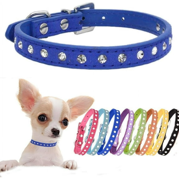 Dog Collar with Rhinestone, Girl Bling Cat Collars Diamond Puppy Collars Sparkly Crystal Glitter Jewel Adjustable for