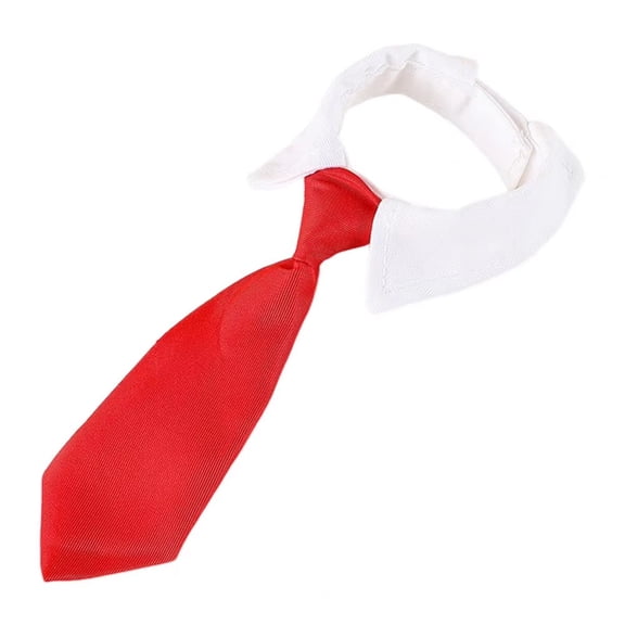 Dog Collar with Tie Adjustable Pet Collar Formal Dog Necktie Accessory for Weddings Parties Photoshoots Red One Pack