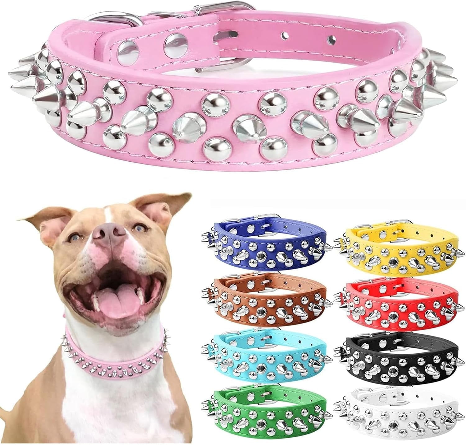 Dog Collars for Medium Dogs with Leash, Eclytyku Spiked Dog Collar