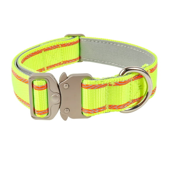 Dog Collars for Medium And Large Dogs, Heavy Duty Tactical Dog Collar with Metal Buckle, Durable Pet Collar Quick Release, Reflective Nylon No Pull Dog Collar