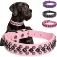 thumbnail image 1 of Dog Collars for Small Dogs, Spike Rivet Pu Leather Studded Stud Spiked Puppy Collar for Small Medium Large Dogs 1Pack, 1 of 5
