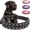 thumbnail image 1 of Dog Collars for Small Dogs, Spike Rivet Pu Leather Studded Stud Spiked Puppy Collar for Small Medium Large Dogs 1Pack, 1 of 5