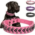 thumbnail image 1 of Dog Collars for Small Dogs, Spike Rivet Pu Leather Studded Stud Spiked Puppy Collar for Small Medium Large Dogs 1Pack, 1 of 5