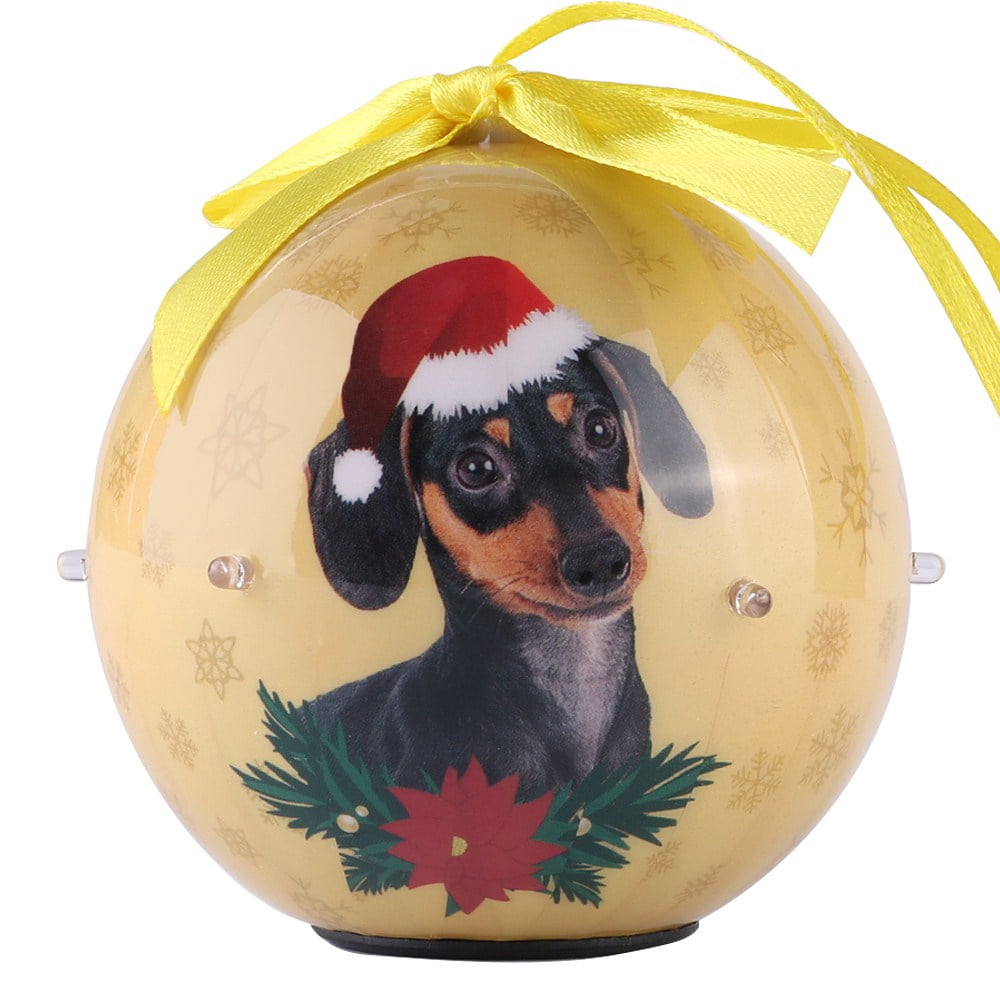 Dog Collection Twinkling Lights Christmas Ball Indoor Decorative Ornament