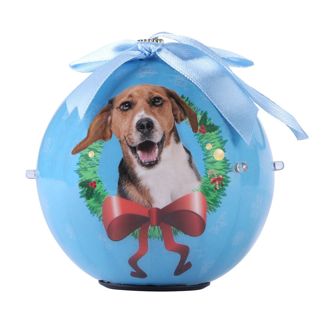 Dog Collection Twinkling Lights Christmas Ball Indoor Decorative Ornament