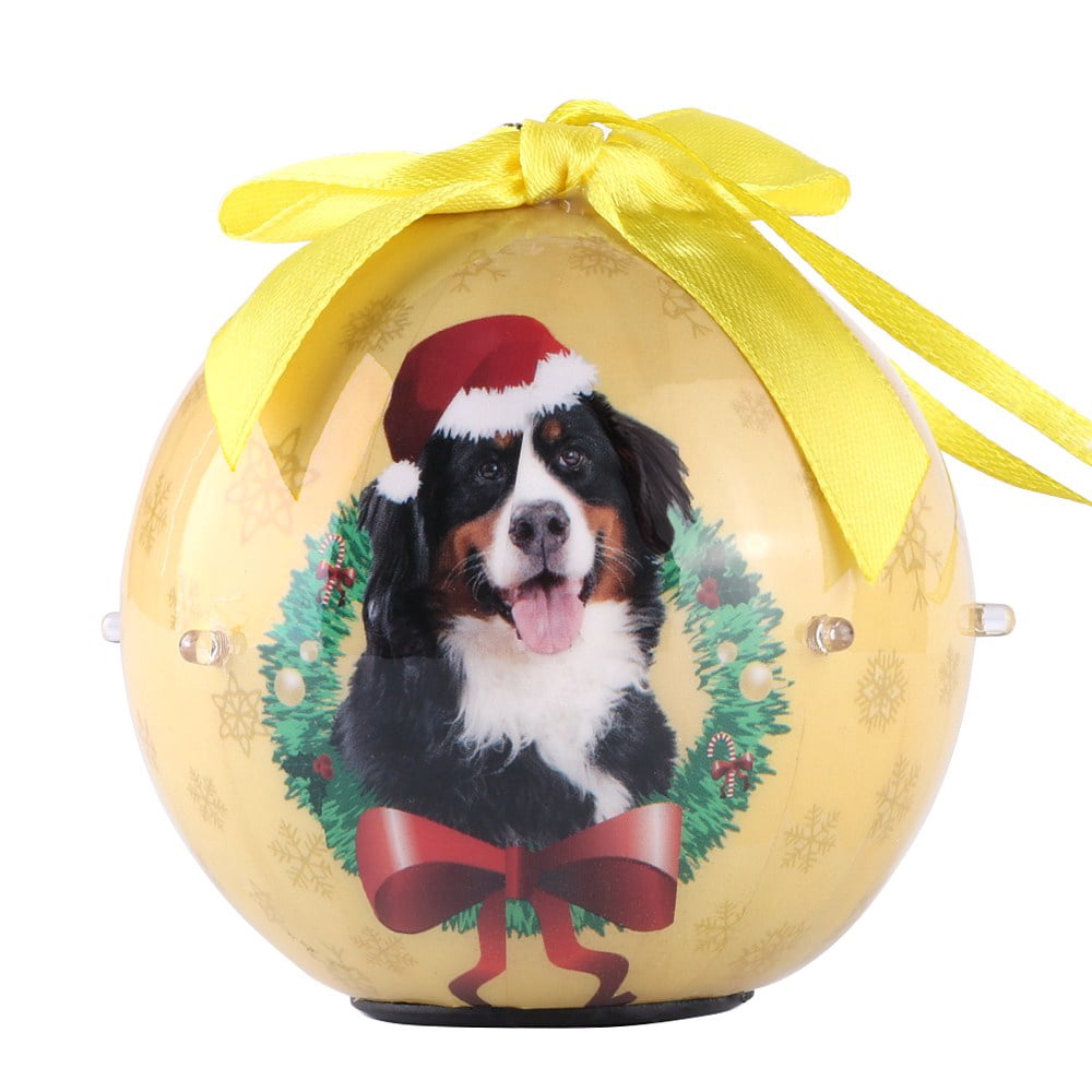 Dog Collection Twinkling Lights Christmas Ball Indoor Decorative Ornament