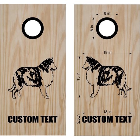 Dog Collie Cornhole Decal Set Boards Bean Bag Toss Sticker