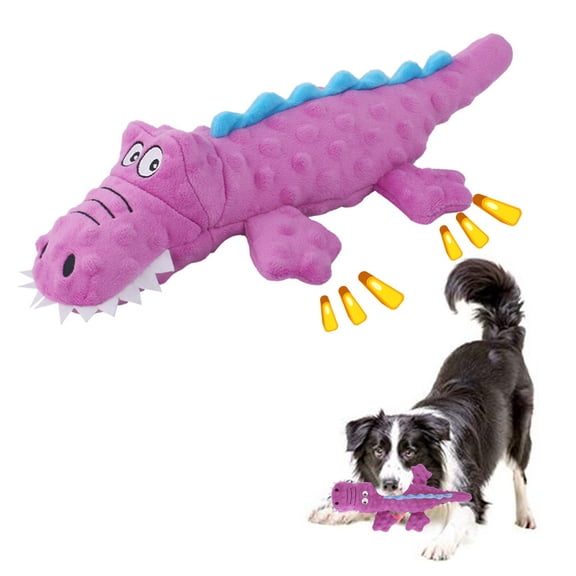 Dog Companion,2024 New Indestructible Robust Crocodiles Dog Toy for Heavy Chewers, Unbreakable Stuffed Plush Dog Toys for Aggressive Chewers, Interactive Dog Toys for Boredom