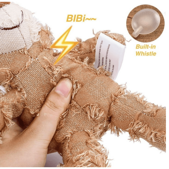 Dog Companion for Heavy Chewers- Indestructible Robust Bear Dog Toy, Resistant Squeaky Dog Toys for Heavy Chewers, Unbreakable Stuffed Plush Dog Toys for Aggressive Chewers