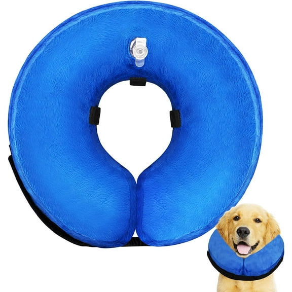 Dog Cone Alternative After Surgery - Soft Dog Cone for Medium Dogs - Dog Donut Collar - Inflatable Elizabethan Dog Cone Collar to Stop Licking - Recovery Dog Collar for Pets - Medium