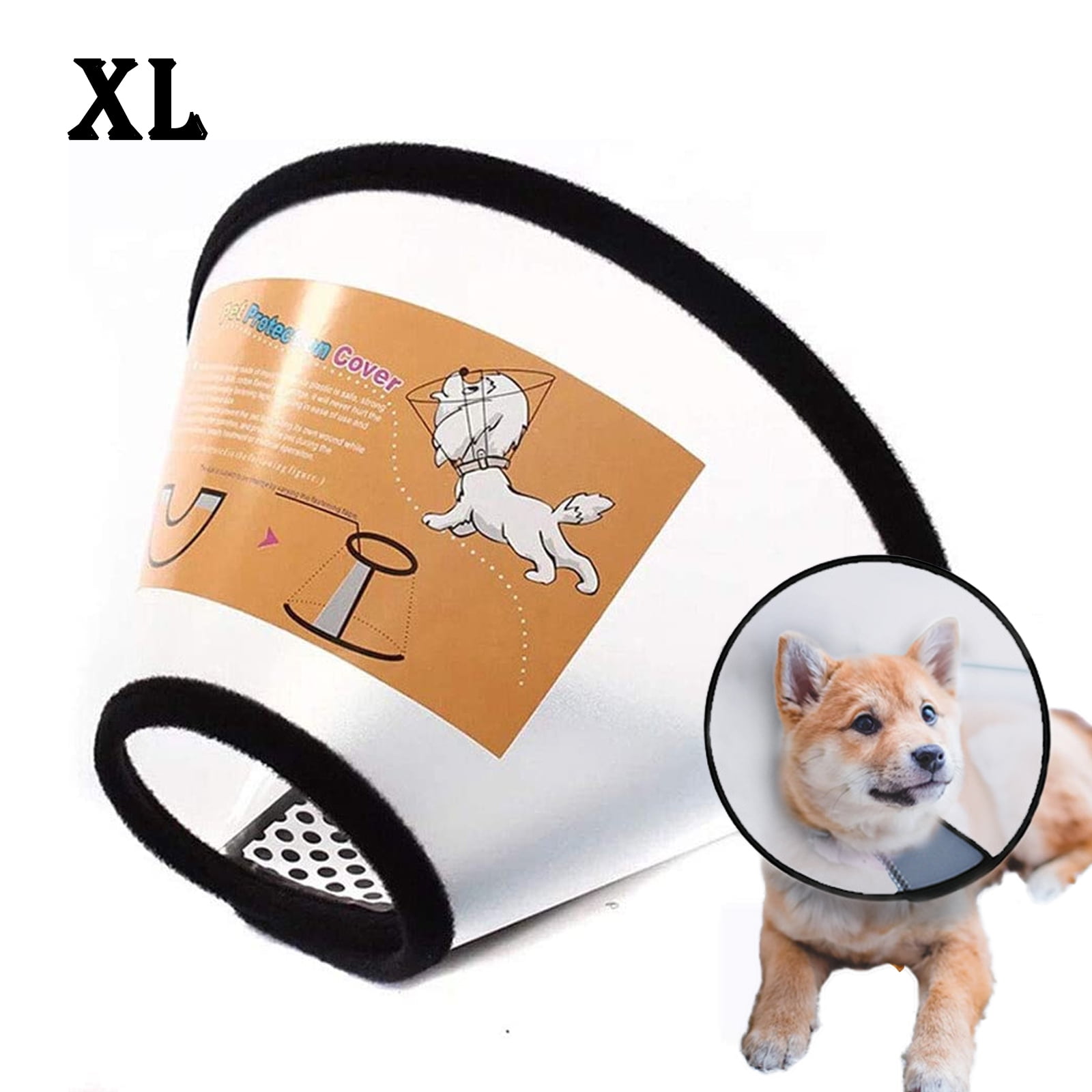 Dog Cone Collar Adjustable Protective Collars for Pet Dog Cat Recovery  After Sergery (L) - Walmart.com