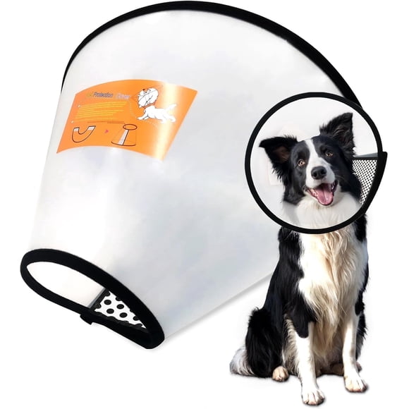 Dog Cone Collar Adjustable After Surgery, Comfortable Pet Recovery Collar & Cone for Large Medium Small Dogs, Elizabethan Dog Neck Collar Plastic Practical