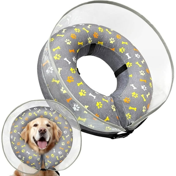 ZeenArt Dog Cone Collar, Inflatable Dog Recovery Collar for After Surgery with Anti-Licking Shield, Adjustable Size (XL)