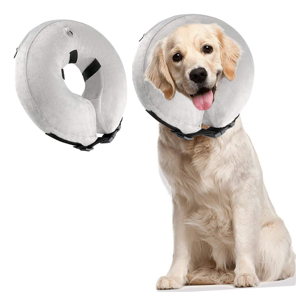 Dog Cone Inflatable Dog Collar for Pet Surgery Recovery Cone Collar Prevent Dogs Cats from Biting Scratching Adjustable E Collar with 5 Sizes to Fit Walmart