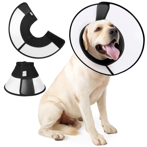 Dog Cone for Dogs After Surgery,Soft Breathable Pet Recovery Collar for Large Medium Dogs,Adjustable Dog Elizabethan Collar
