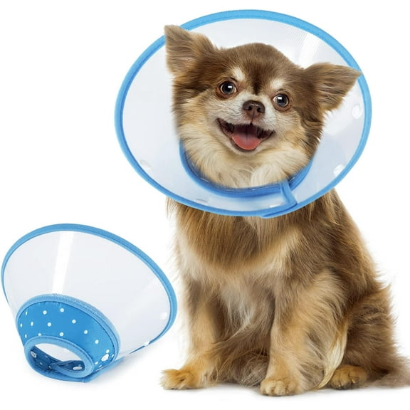Dog Cones for Small Dogs, Adjustable 8-9.6 Inches Soft Lightweight Elizabethan Collar for Small Dogs and Large Cats to Stop Licking Wounds After Surgery