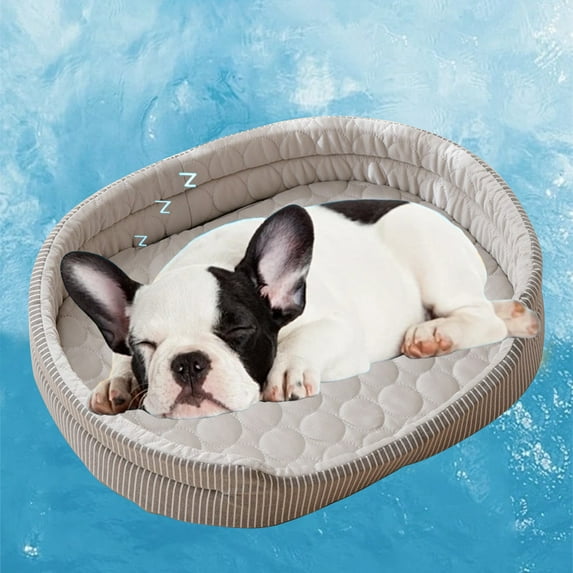 Dog Cooling Bed Summer Sleeping Cool Ice Silk Bed For Small Dogs & Cats Breathable Washable Pet Beds With Non-Slip Bottom Cat Bed Dog Bed